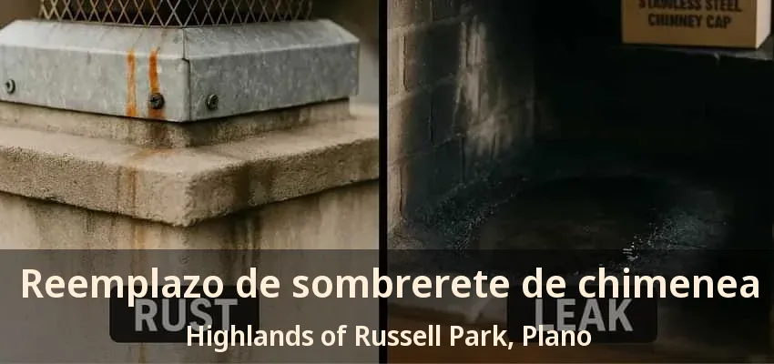 Reemplazo de sombrerete de chimenea Highlands of Russell Park, Plano - TX